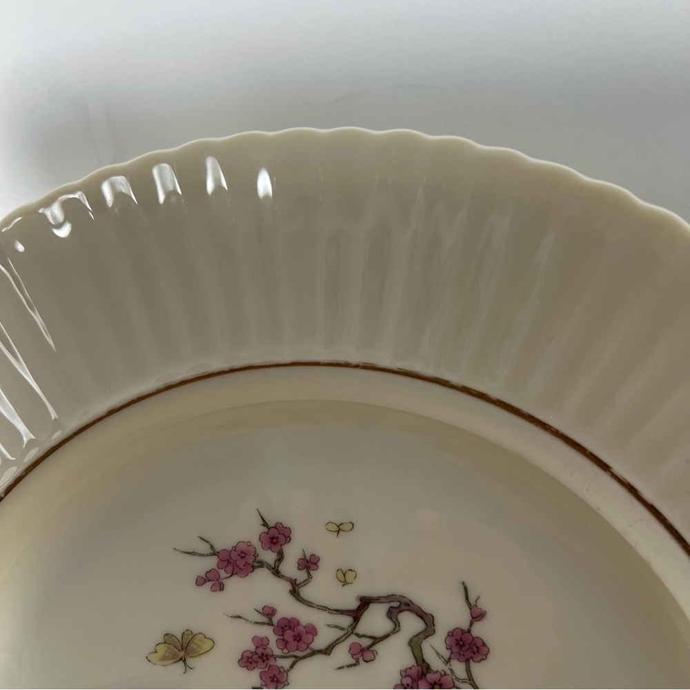 Lenox Trenton Special Plate USA Fluted Floral Gold Rim Blossom Ming Tree - Picture 12 of 16